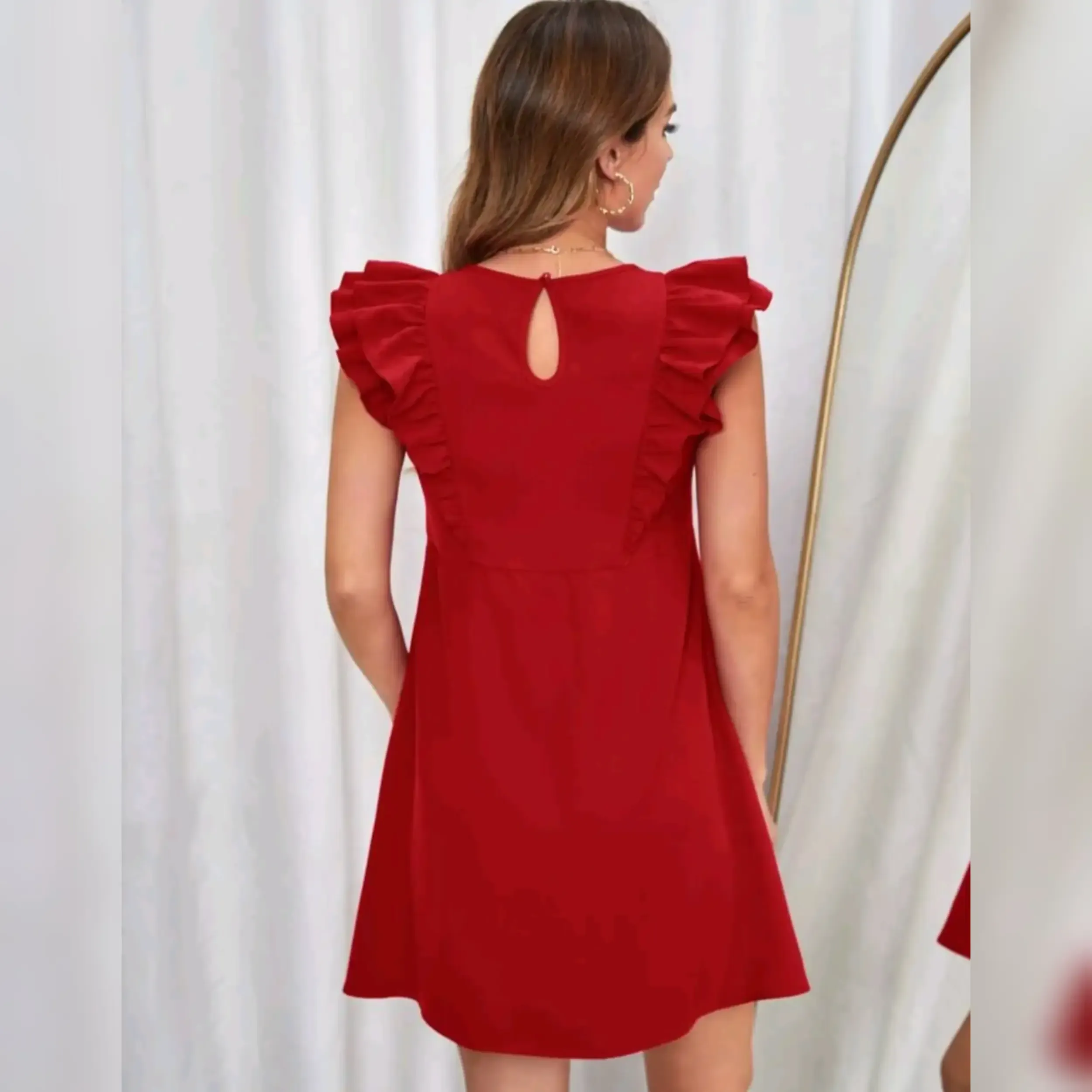 Vestido con Diseño de Plan fruncido -Talla M