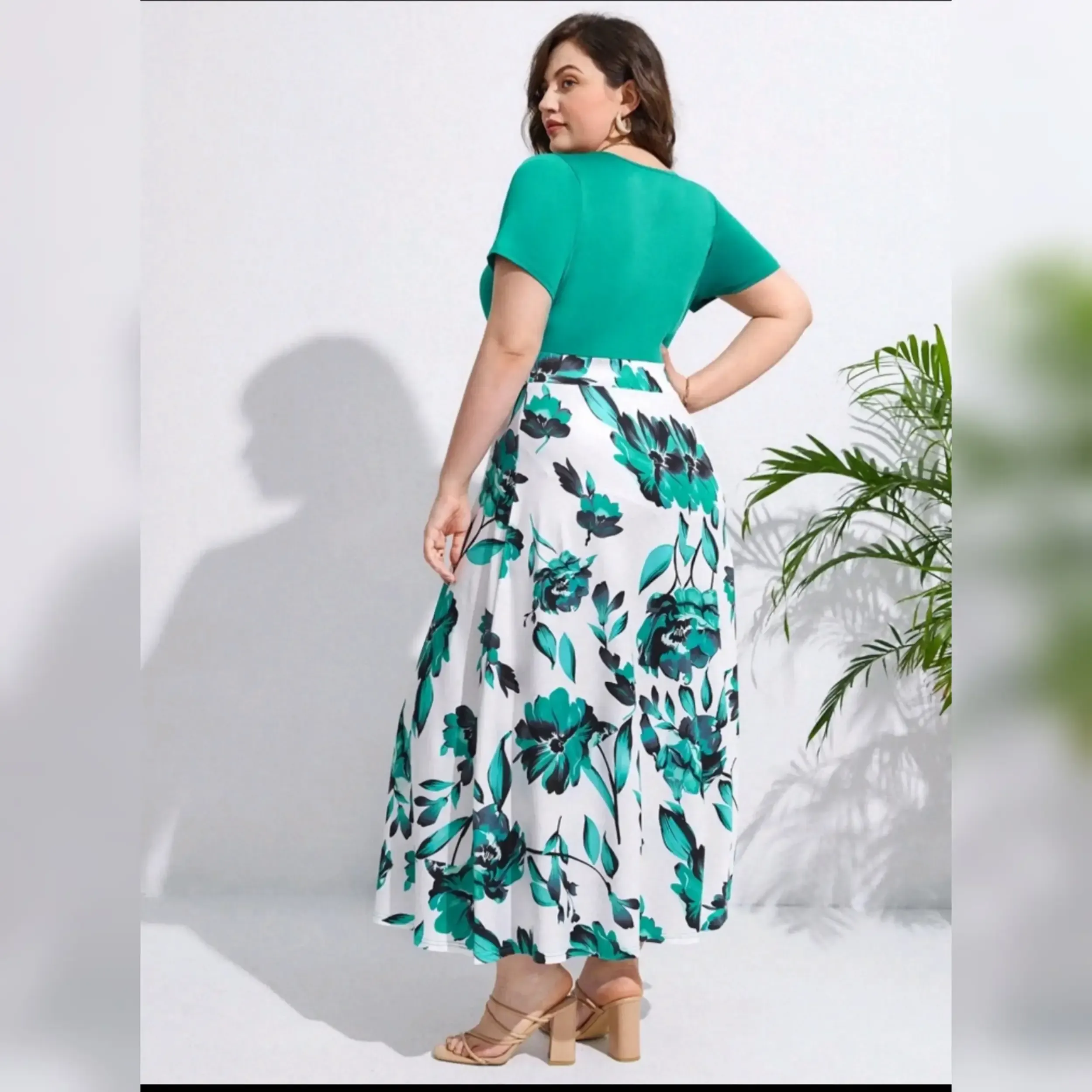 VestidoLinea  A con Estampado Floral Talla  2XL
