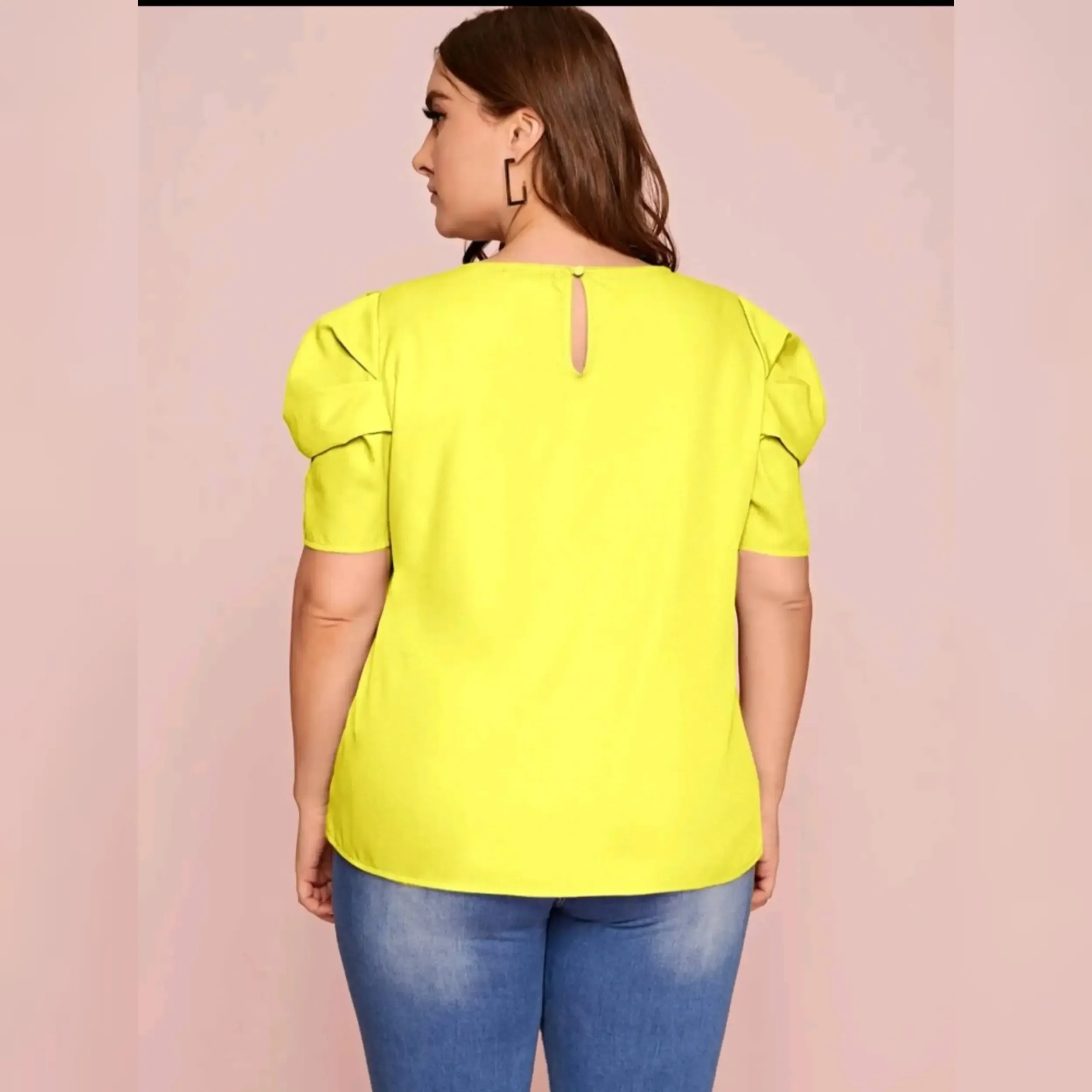 Blusa de Manga Farol con Abertura En Espalda 