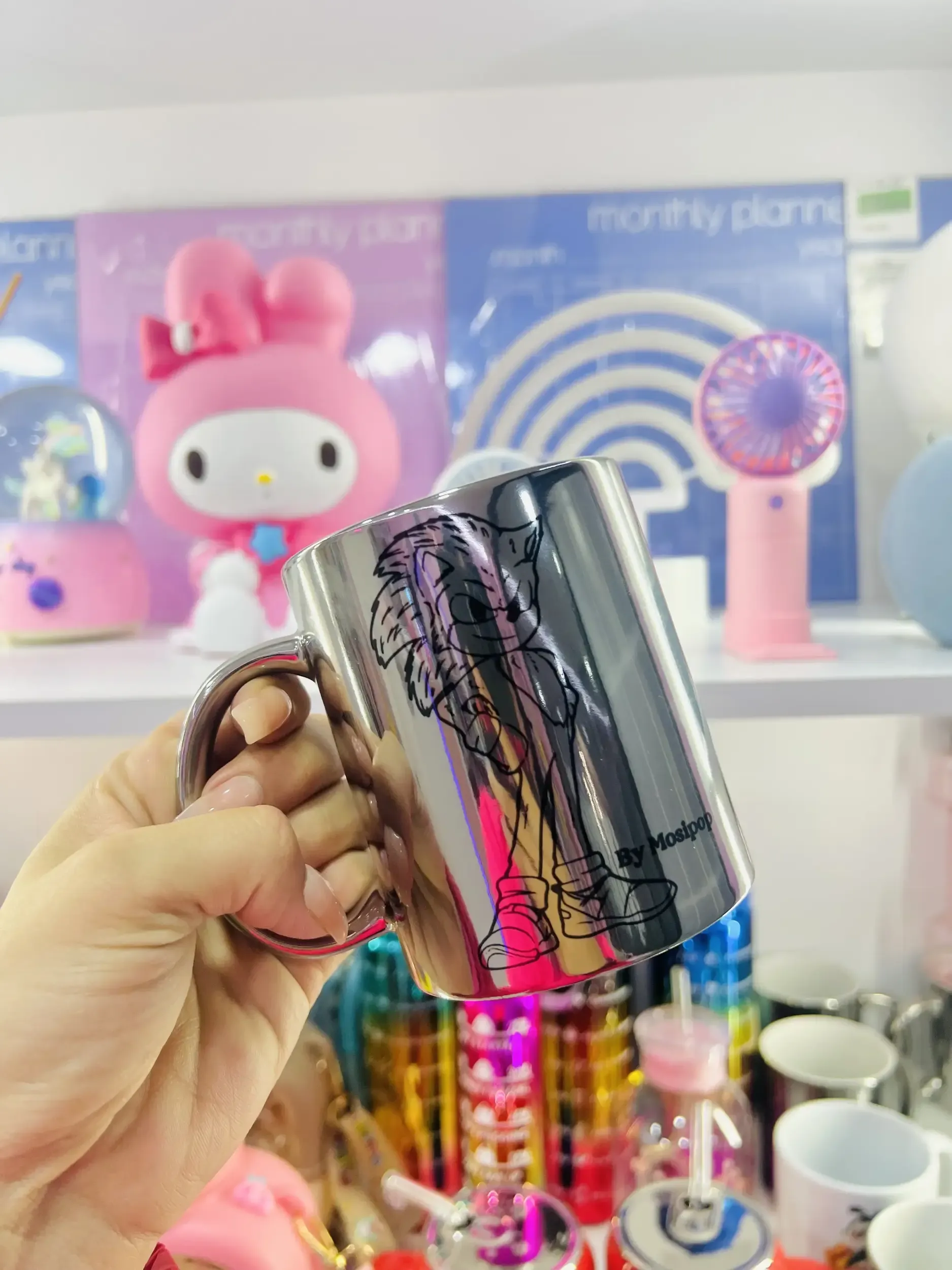 Tazas plateadas metalizadas sonic 
