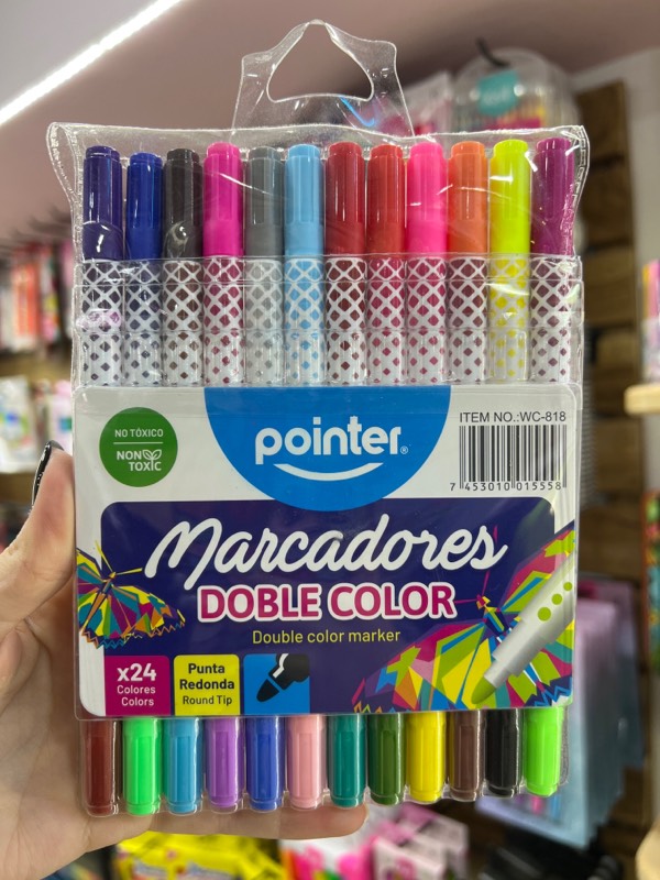 Marcador Permanente Pointer Doble Punta X 36 Colores. POINTER