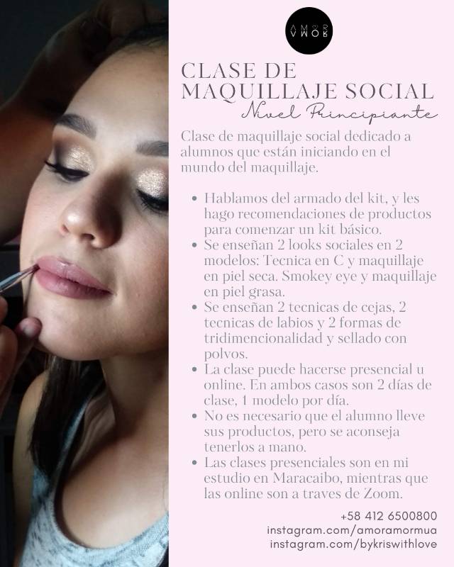 Clase de maquillaje social - Nivel principiante en Maracaibo