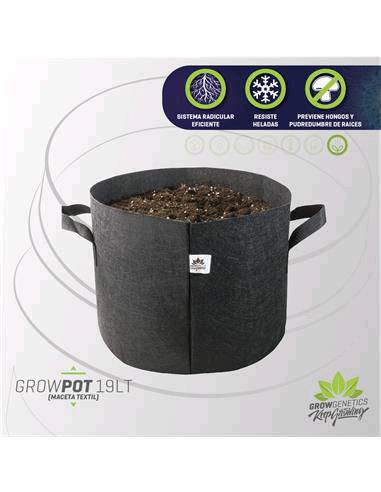 MACETA TEXTIL 19LT (PACK 5 UNIDADES) GROW GENETICS