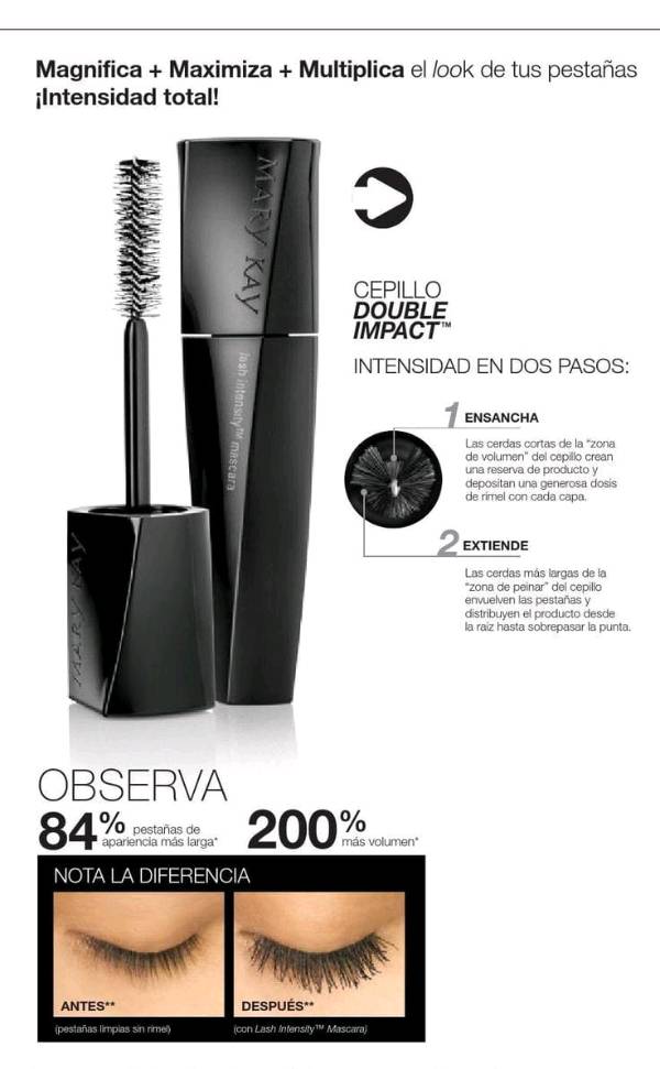 Máscara para Pestañas Lash Intensity, Efecto Pestañas Postizas.