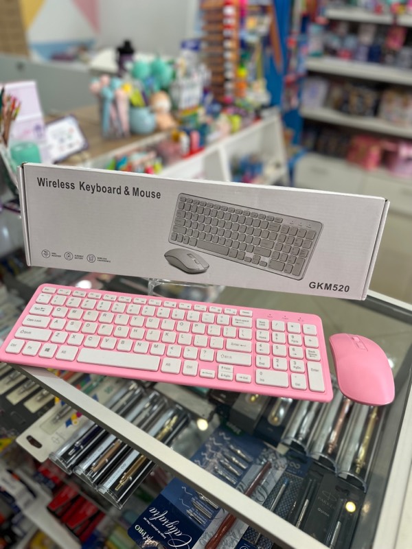 Teclado+mouse inalámbrico GKM520 Rosa