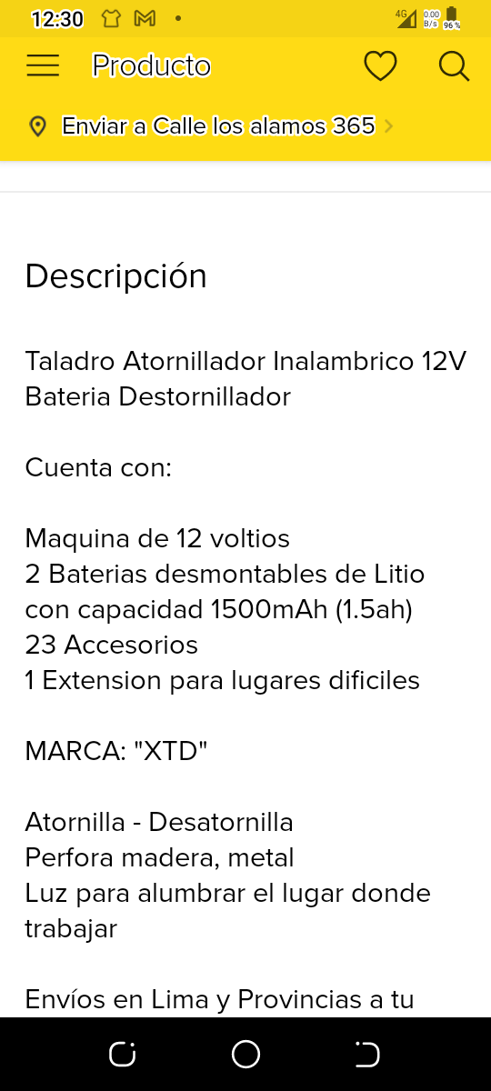 Taladro 12v con accesorios XTD