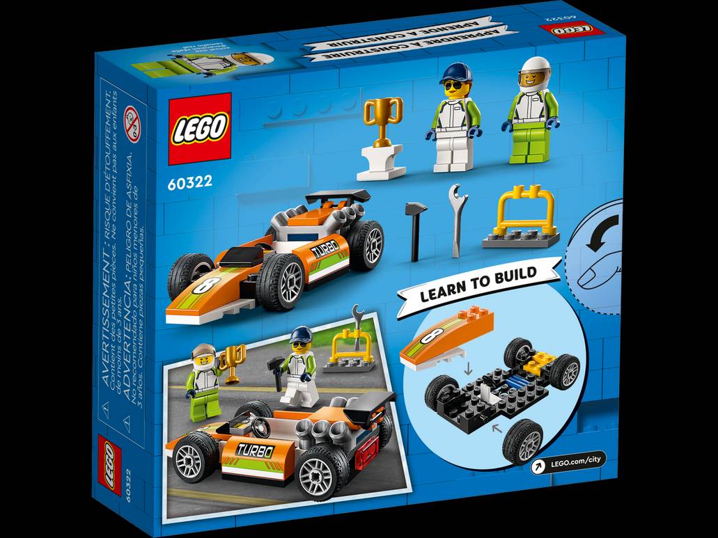 LEGO 60322 City Coche de Carreras de Juguete de Estilo F1
