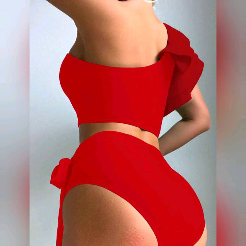Traje De Baño de 2 piezas de Un hombro de Cuebierto 