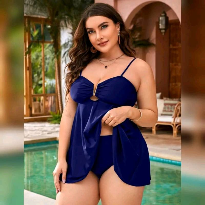 Precioso Traje de Baño Con Fruncido Delantero y abertura de 2 Piezas 