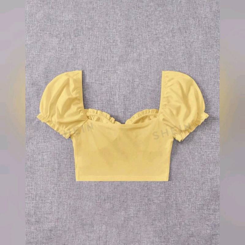 Cro Top De Manga farol Con Escoté Corazón ( Escote Lateral Amplío)