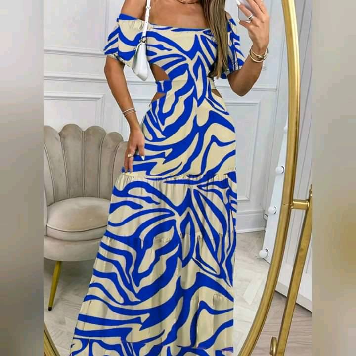 Vestido Hombros Descubiertos & Cintura Con Abertura   