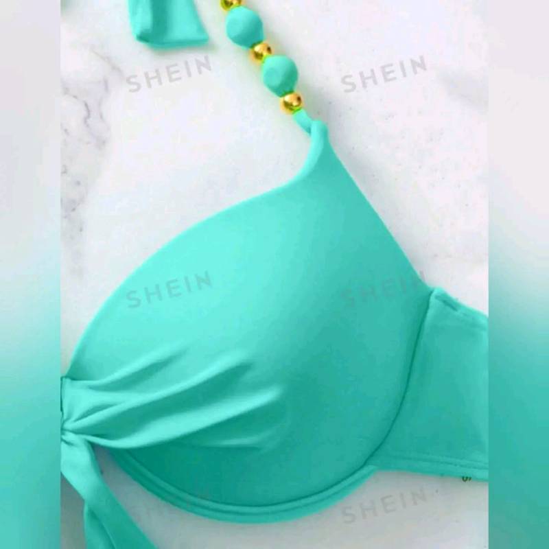 Traje de Baño de 2 piezas Push up Con Estampado de Paisley & Nudo Delantero