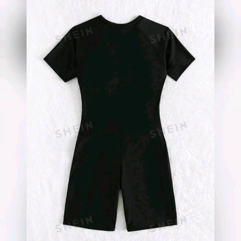 Traje de Baño de de 1 Pieza Con Zipper Delantero Unicolor 