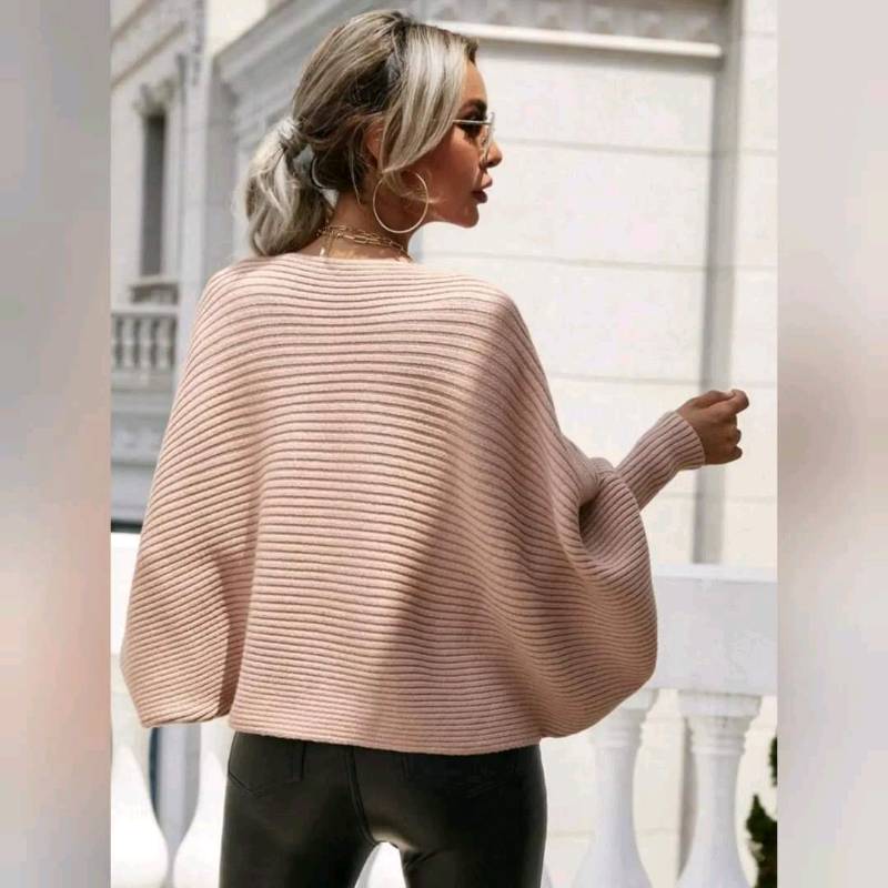 Jersey Tejido de Canalé Manga Murciélago 