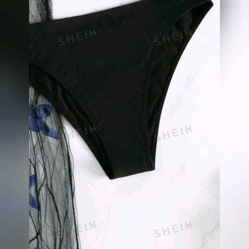 Traje de Baño de 3 Piezas Cover Up con Diseño 