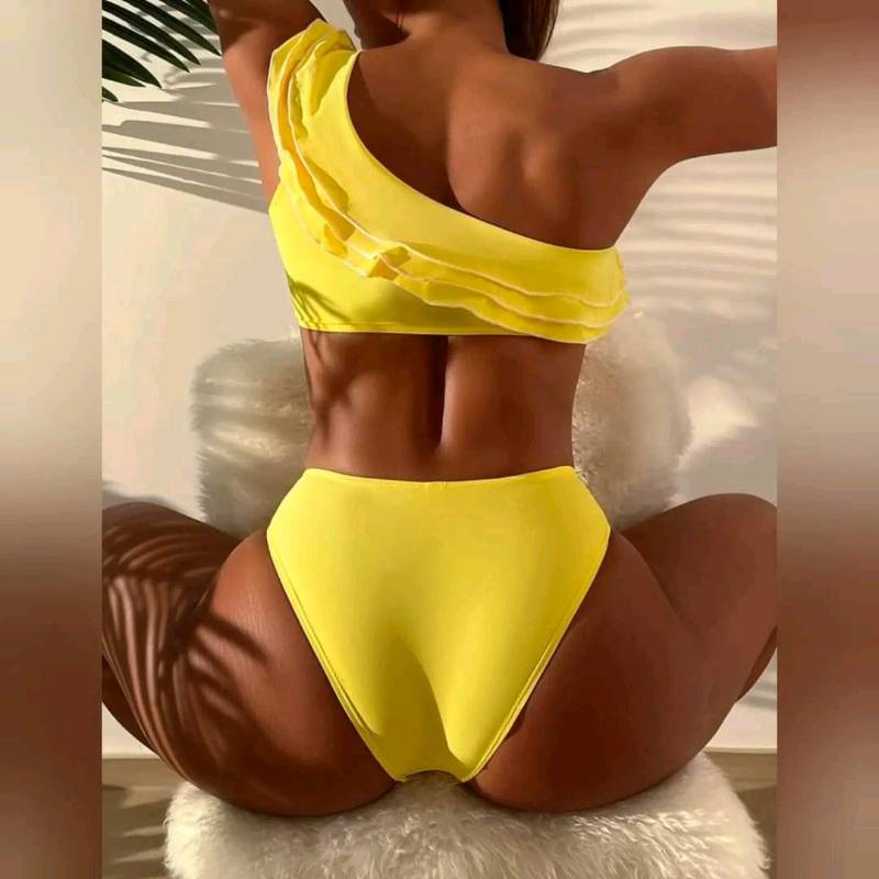 Traje de Baño  de 2 Piezas de Hombro Descubierto a capas