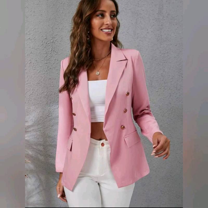 Blazer de Cuello Con Solapa con Diseño de Botones 