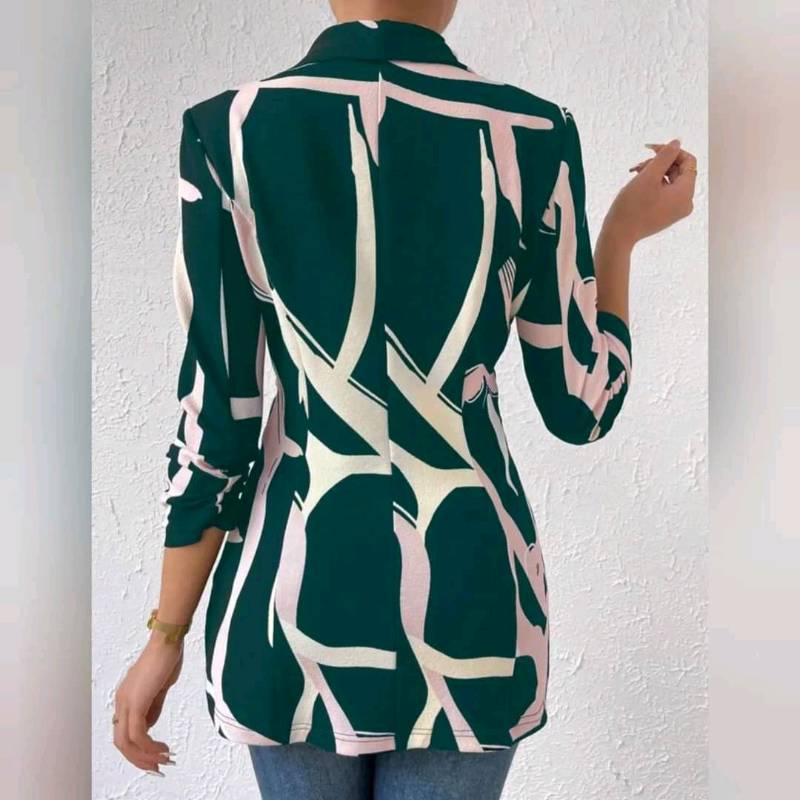 Blazer Con Estampado y manga Con Fruncido 