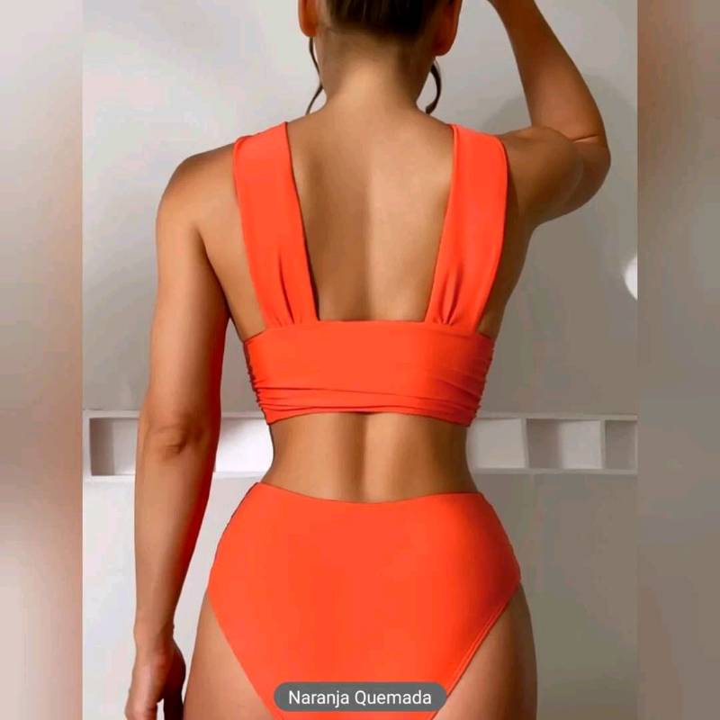  Traje de Baño Talle Alto Diseño Cruzado  de 2 Piezas 