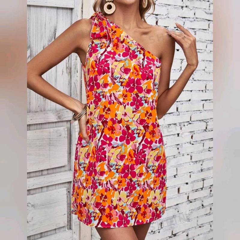 Vestido Con Estampado floral & Nudo Lateral