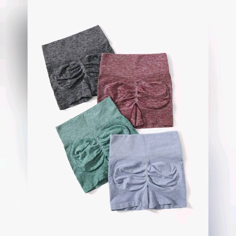 Sets de 4 Shorts Deportivos Moldeador de caderas Con Fruncido 