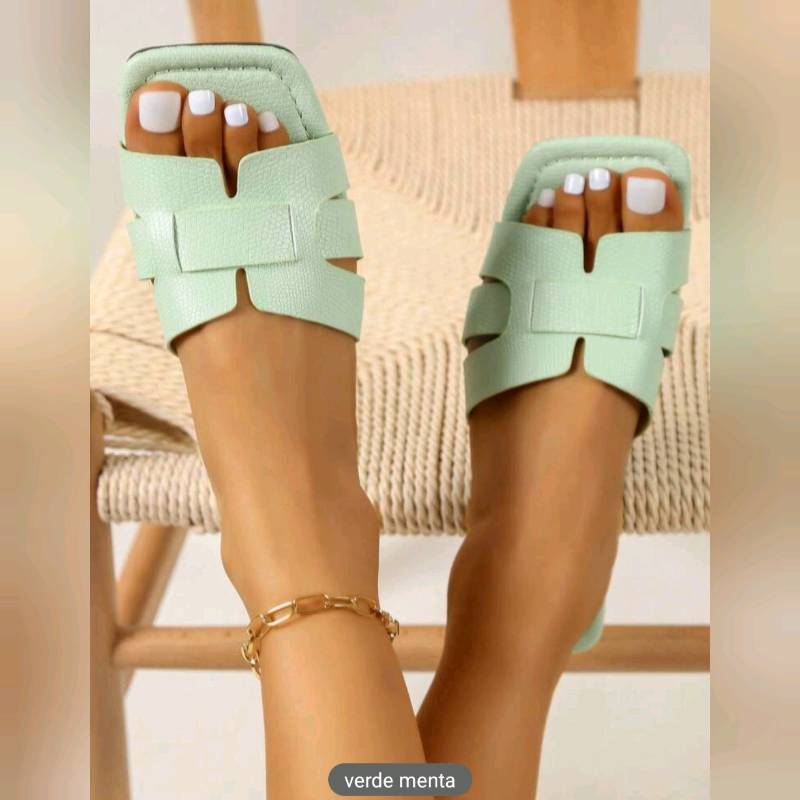 Sandalias Color Verde Menta 