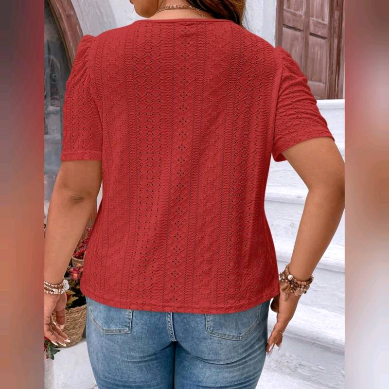 Blusa Cuello Redondo de Manga Farol 