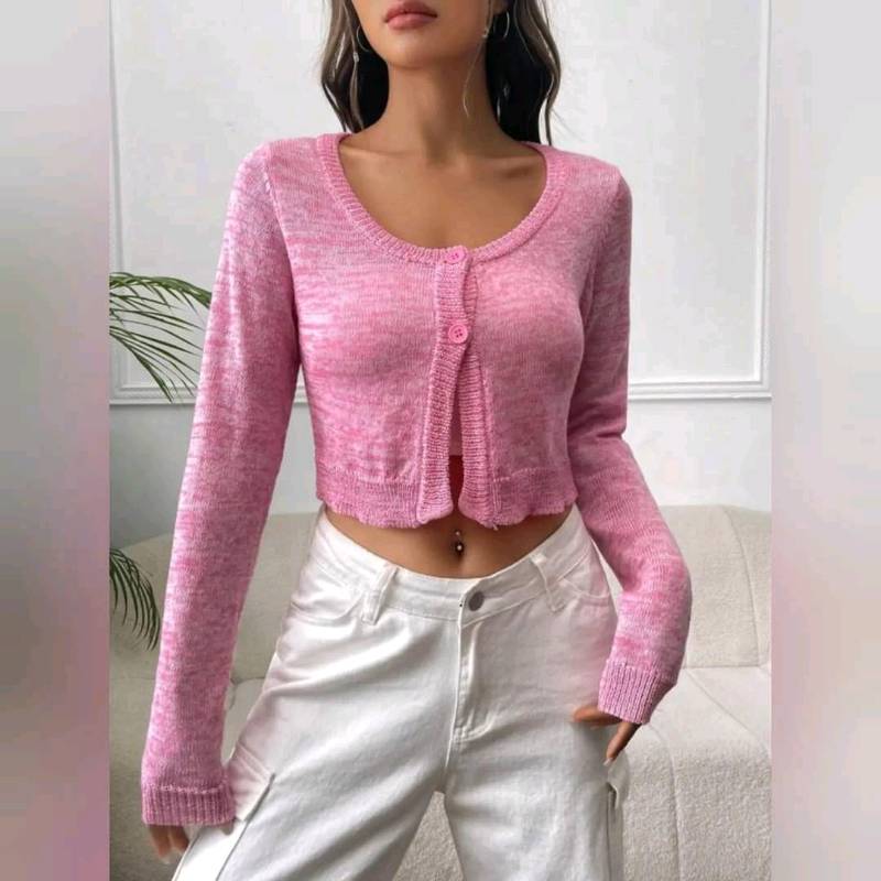 Cardigan Ligero corto  Con Botones Delanteros  