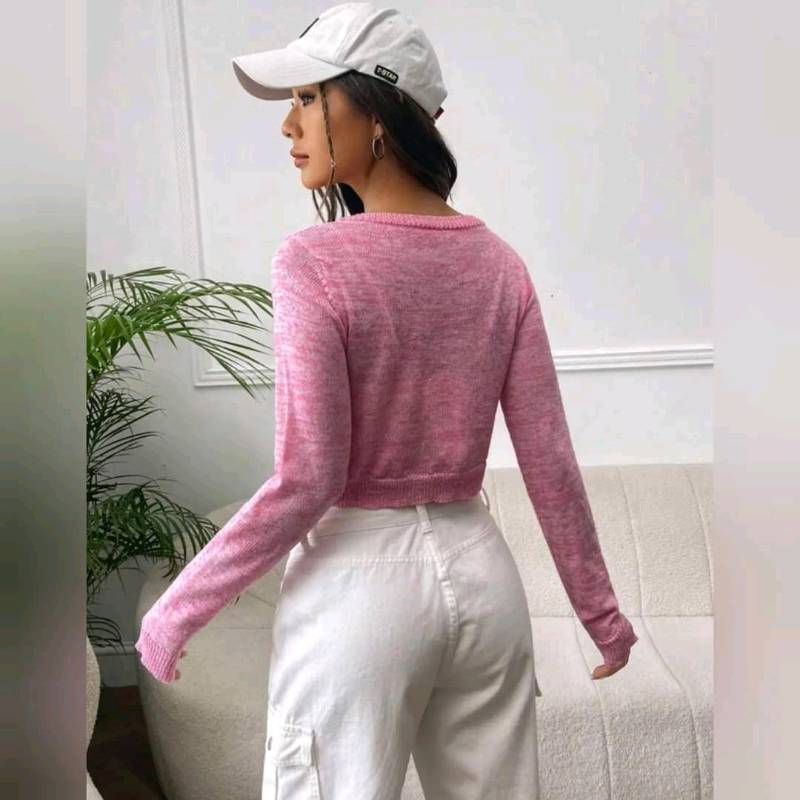 Cardigan Ligero corto  Con Botones Delanteros  