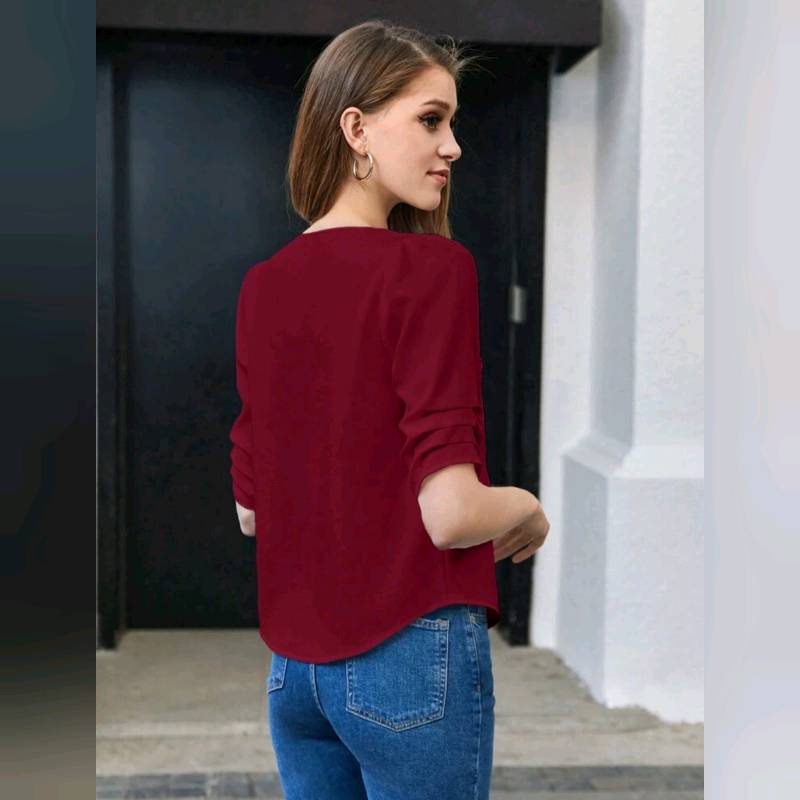 Blusa Manga Farol cuello V