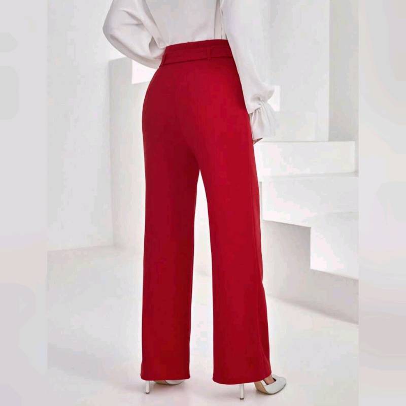 Pantalones de Pierna Amplía Talle Ultra alto ( con cinturón de Tela)