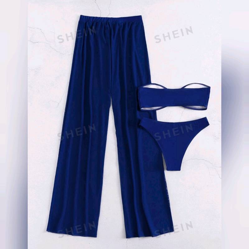 Traje De baño De 3 piezas con Diseño En V ( Incluye Bikini)