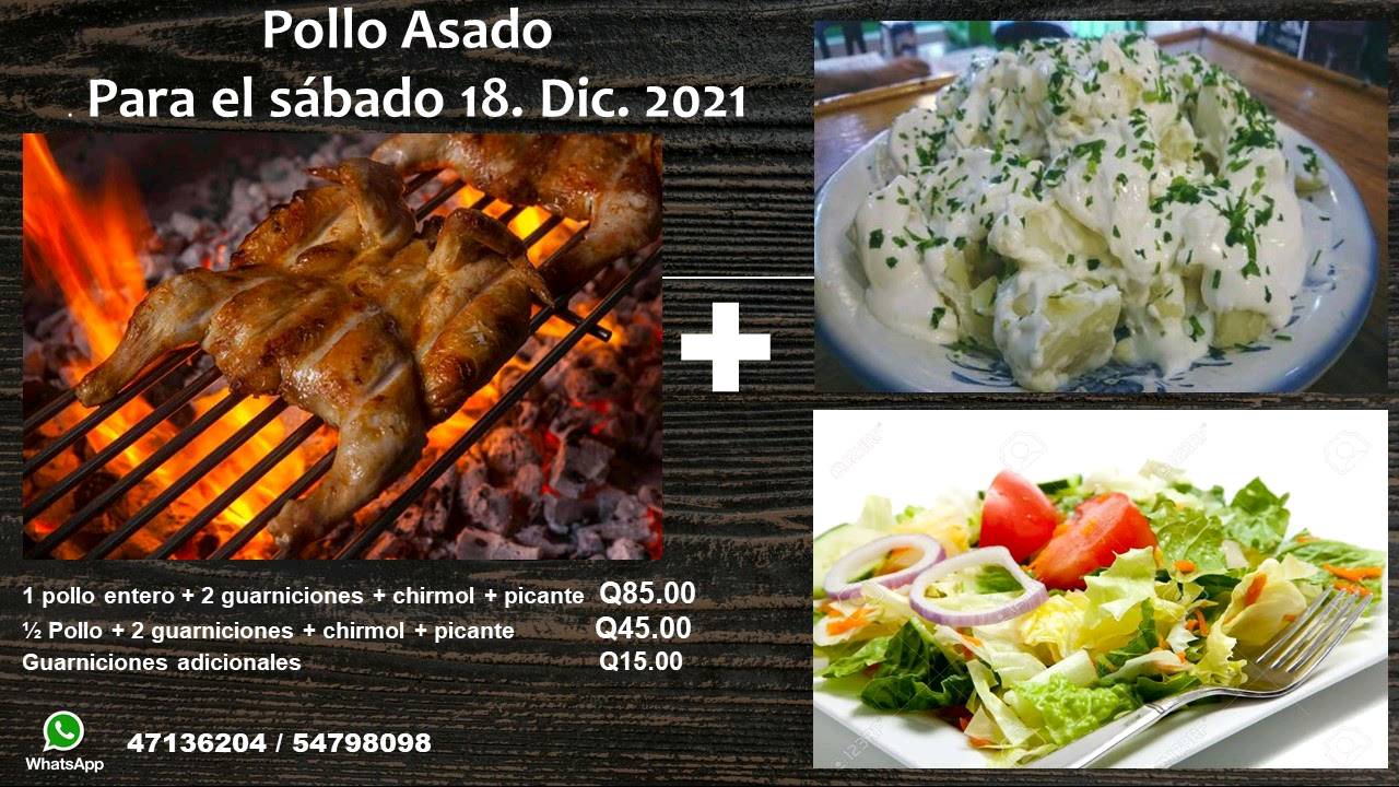 Pollo asado al carbon en Pueblo Nuevo Vinas