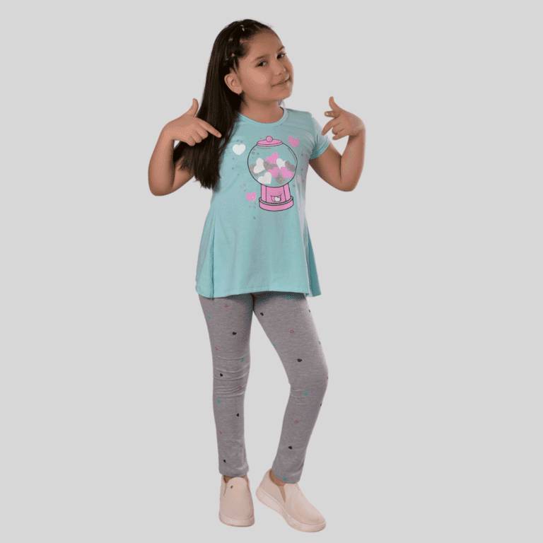 Conjunto niña camiseta fashion blogger y leggins. Invierno 2019