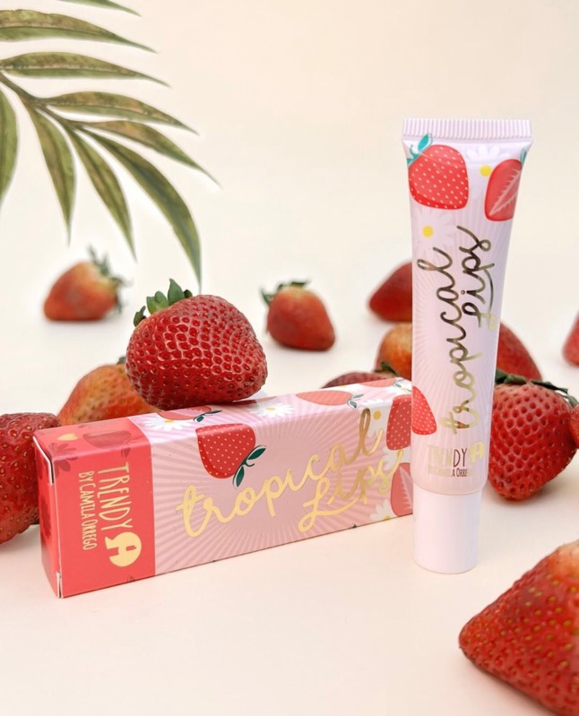 lotion, strawberry, lipstick