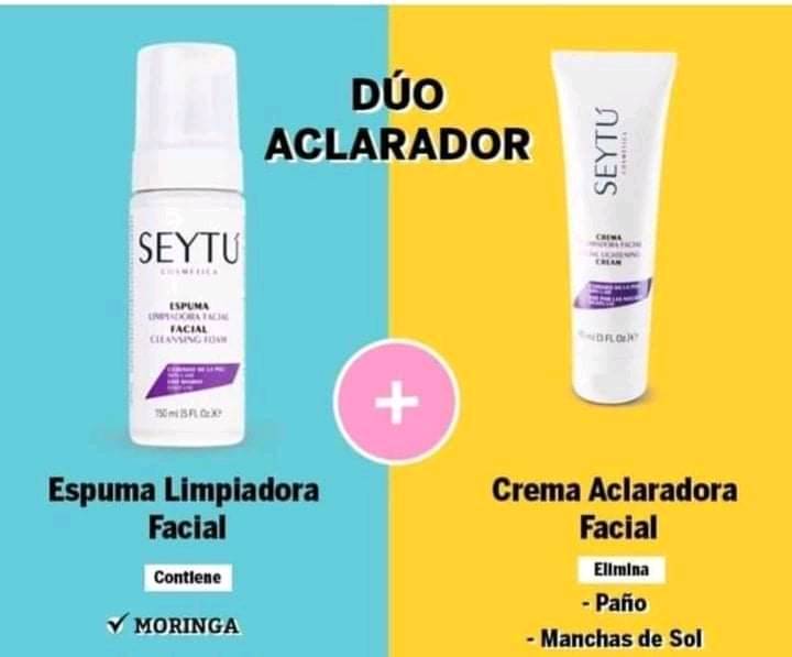 seytu kit aclardor Espuma limpiadora facial, crema aclaradora, manchas de  sol