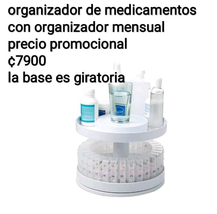 Organizador de medicamentos con organizador mensual en cartago