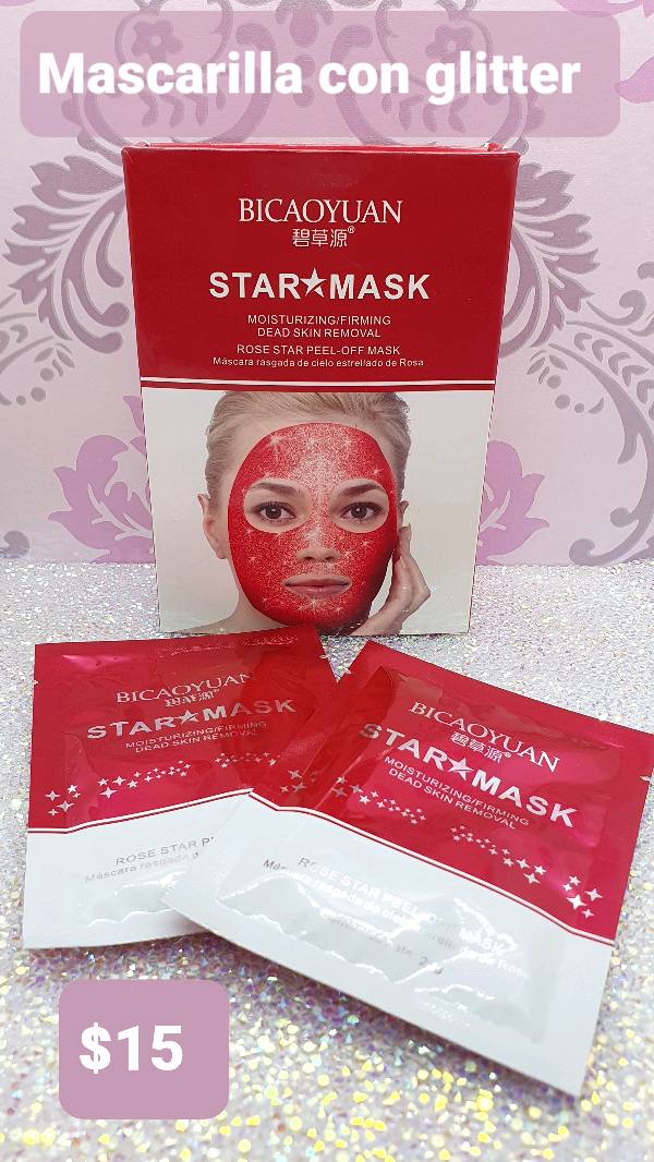 Mascarilla con glitter
