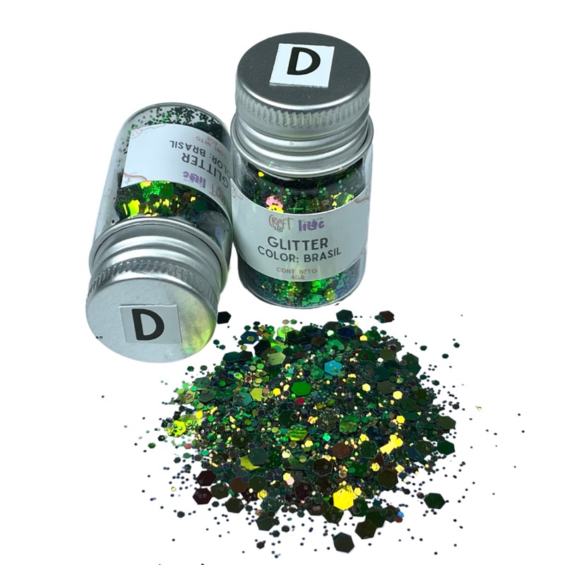 Frasco de glitter (4gr) “D - Brasil”