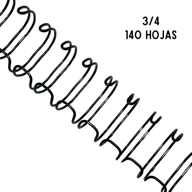 Wire-o 2:1 (3/4 - 140 hojas) - 24 anillos “negro”