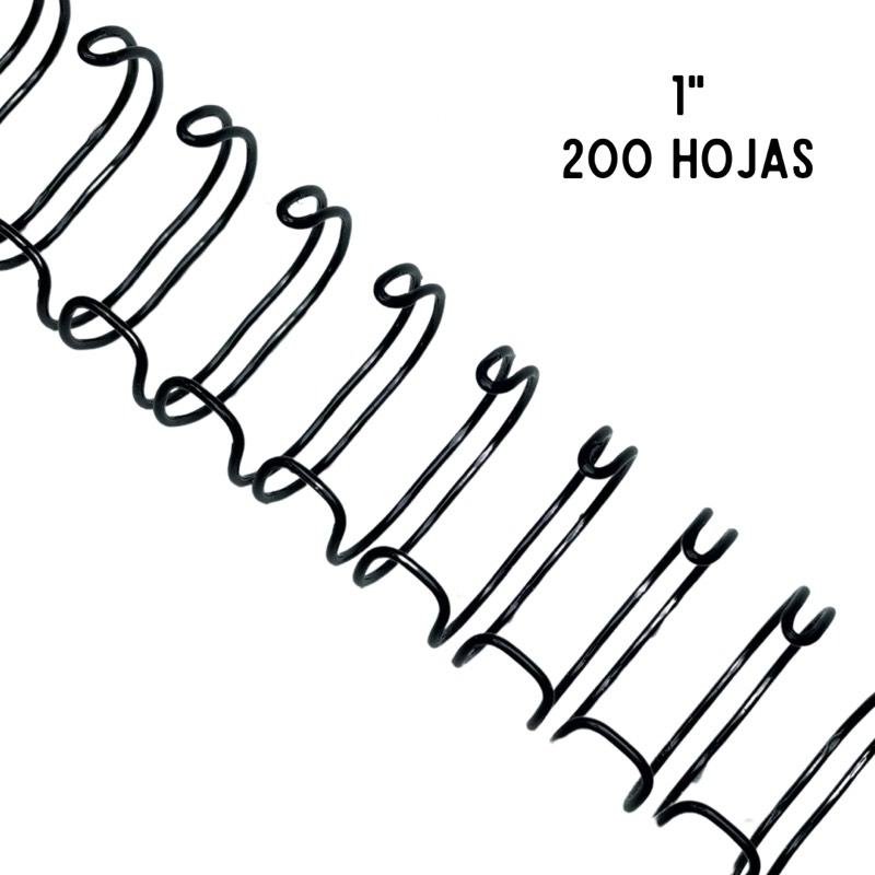 Wire-o 2:1 (1” - 200 hojas) - 24 anillos “negro”