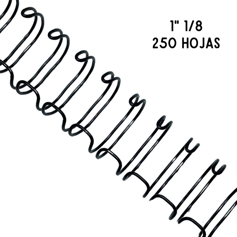 Wire-o 2:1 (1”1/8 - 250 hojas) - 24 anillos “negro”