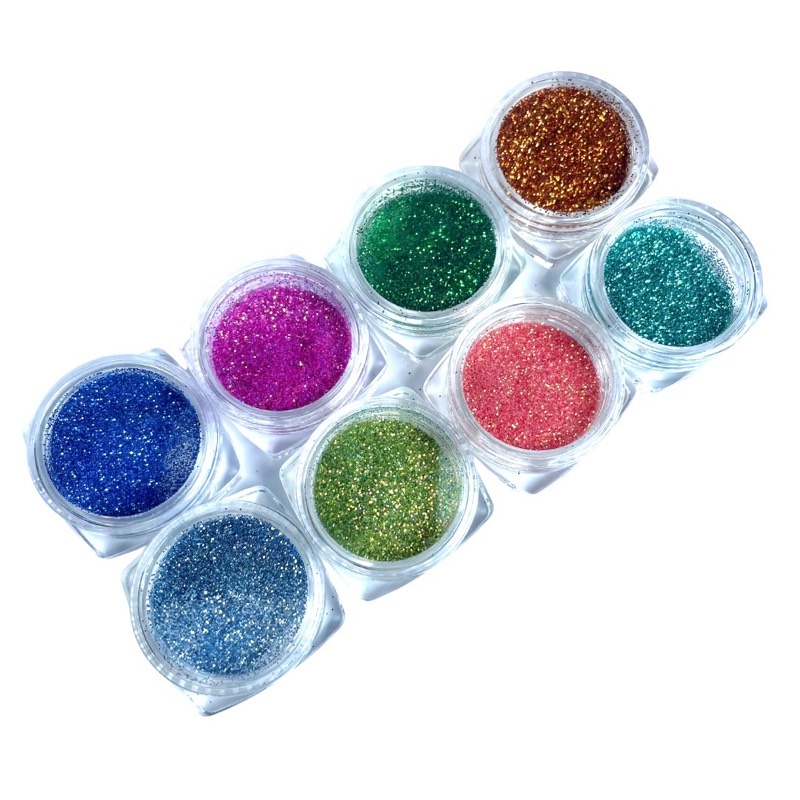 Set x8 mini frascos de glitter 3D “3”