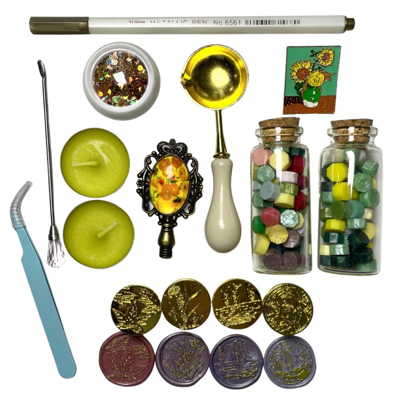 Set de lacre y accesorios “van gogh los girasoles”