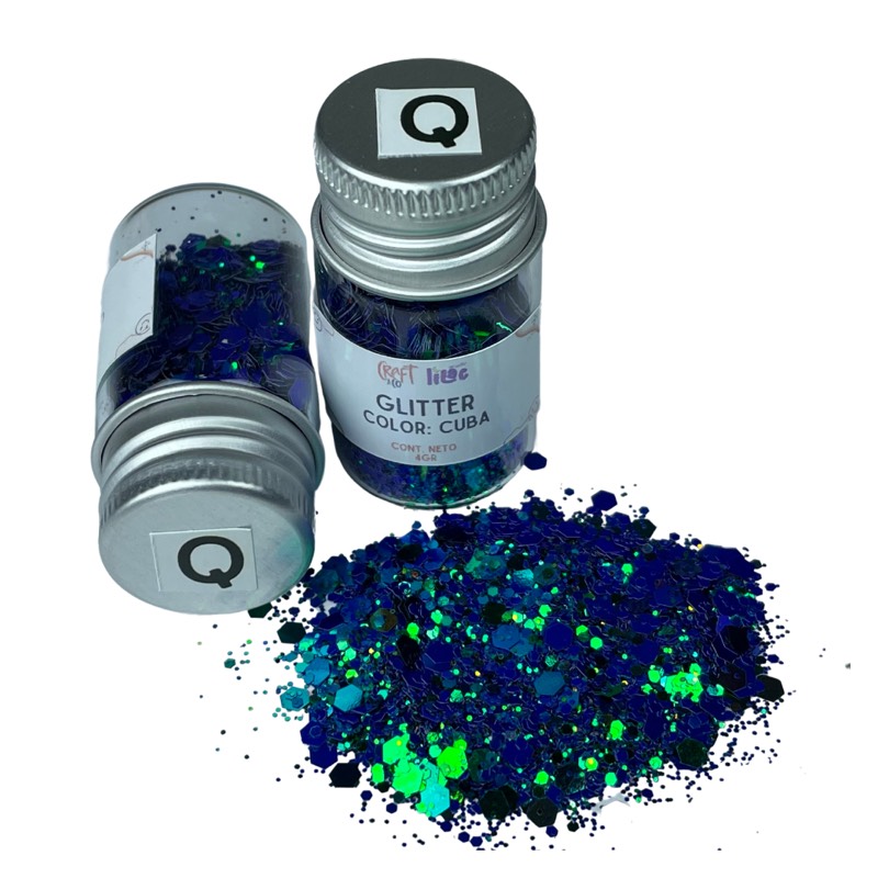 Frasco de glitter (4gr) “Q - Cuba”