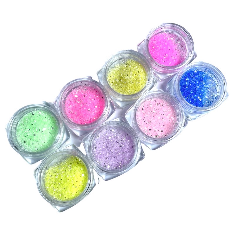 Set x8 mini frascos de glitter 3D “4”