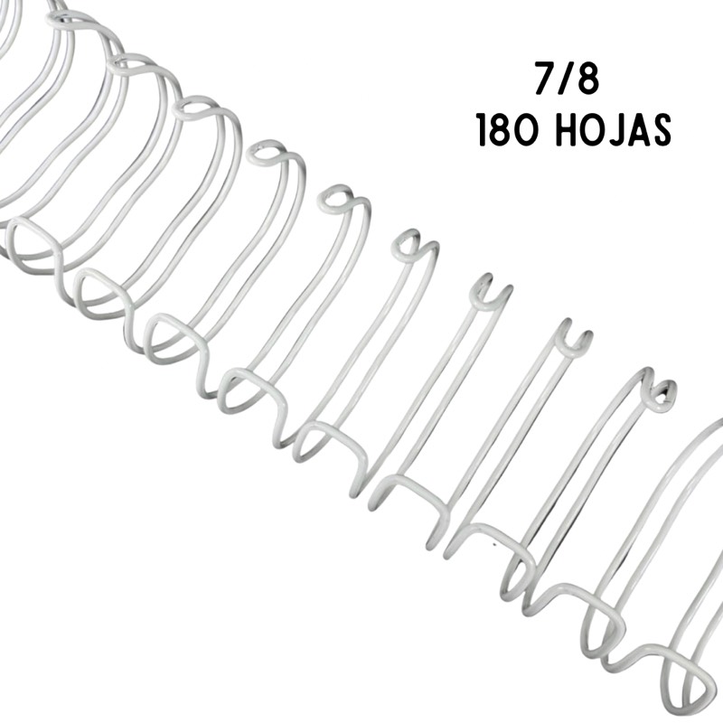 Wire-o 2:1 (7/8 - 180 hojas) - 24 anillos “blanco”