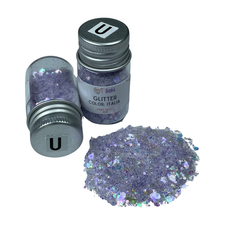 Frasco de glitter (4gr) “U - Italia”