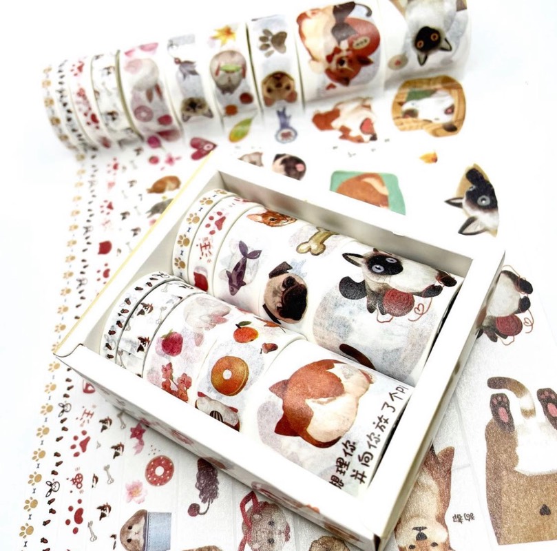 Set x10 washitapes “animales”