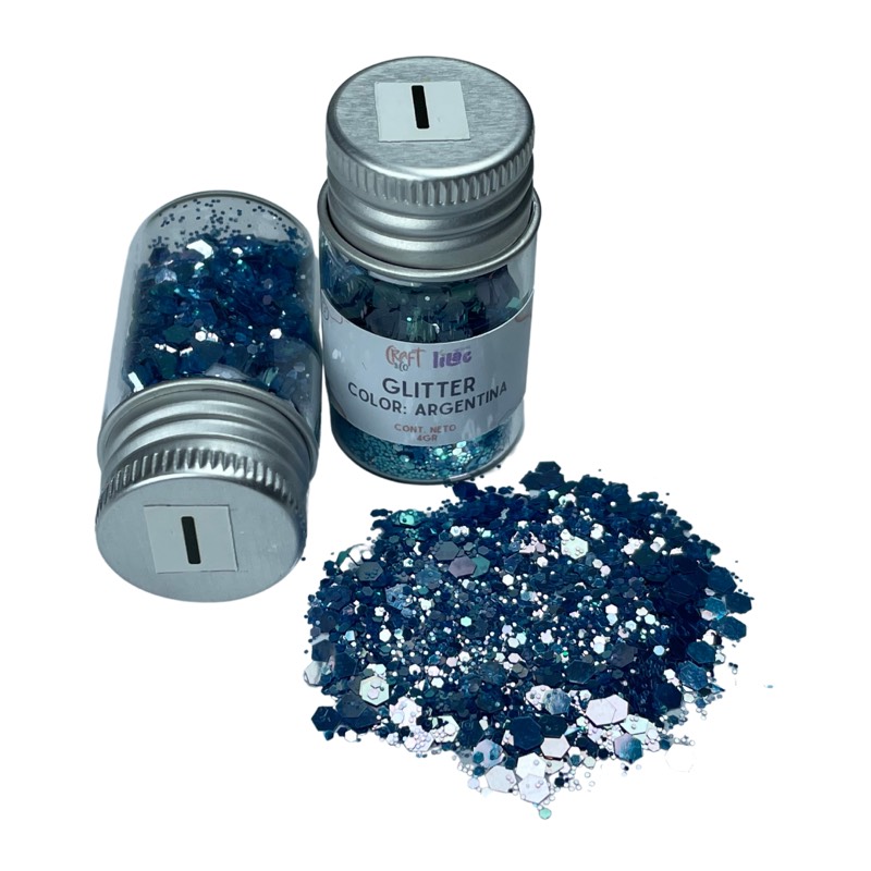 Frasco de glitter (4gr) “I - Argentina”